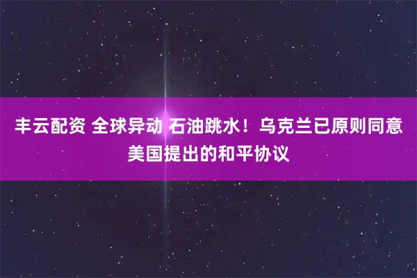 丰云配资 全球异动 石油跳水！乌克兰已原则同意美国提出的和平协议